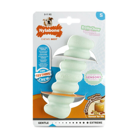 Nylabone Kauwspeelgoed Voor Honden Nylabone Sensory Tactile Stick Groen Pindakaas Bacon S