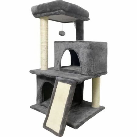 Flopi Krabpaal Voor Katten Flopi Dark Grijs Pluche Hout (1 Stuks)