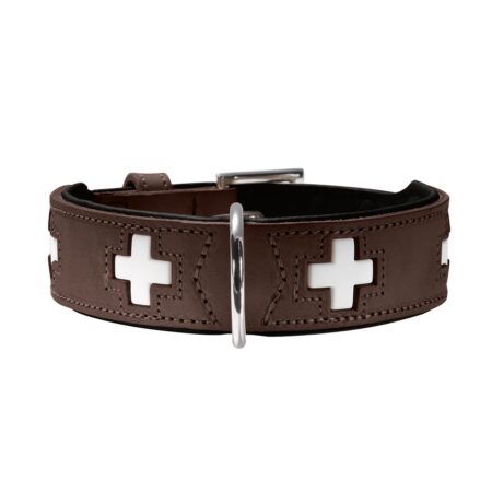 Hunter Hondenhalsband Hunter Swiss Bruin Zwart M 55 Cm