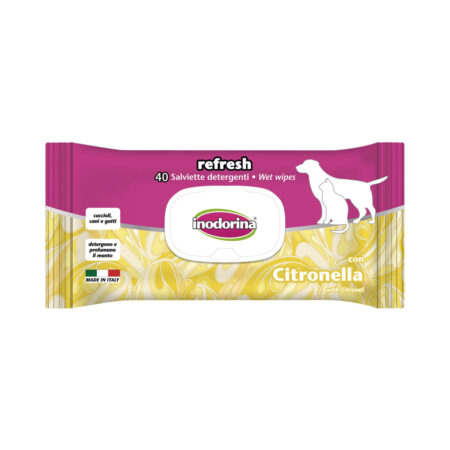 Inodorina Vochtige Doekjes Voor Huisdieren Inodorina Refresh Citronella