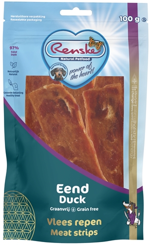 Renske Gezonde Beloning Vlees Strip Eend 100 Gr