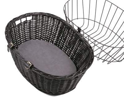 Trixie Wilgen Fietsmand Voorop Zwart Met Kussen En Kap 50X35X41 Cm - Image 3