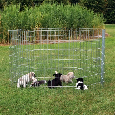 Trixie Natura Puppyren Gegalvaniseerd Metaal 8 Panelen Dia 154 Cm 61X91 Cm