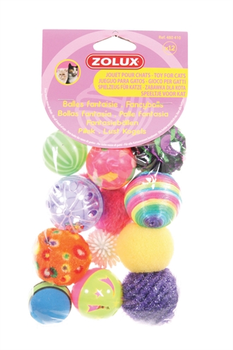 Zolux Kattenspeelgoed Fancy Gekleurde Ballen Assorti 12 St - Image 2