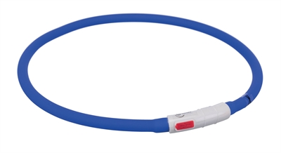 Trixie Lichtgevende Halsband Hond Usb Siliconen Oplaadbaar Royal Blauw 70X1 Cm