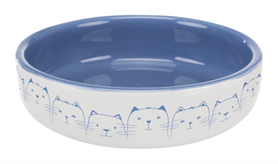 Trixie Voerbak / Drinkbak Kat Platte Neus Lichtblauw / Wit 300 Ml 15 Cm
