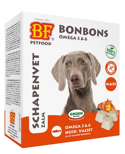 Bf Petfood Schapenvet Maxi Bonbons Zalm 40 St