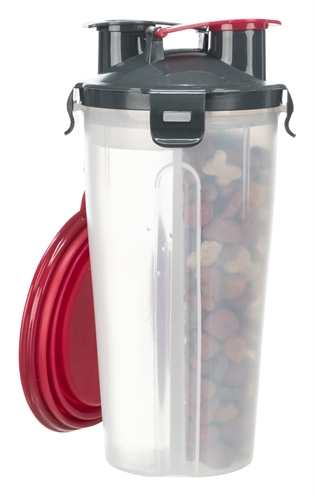 Trixie Waterfles / Voerfles Inclusief Reisbak Kunststof / Silicone 2X350 Ml 11X11X23 Cm - Image 3