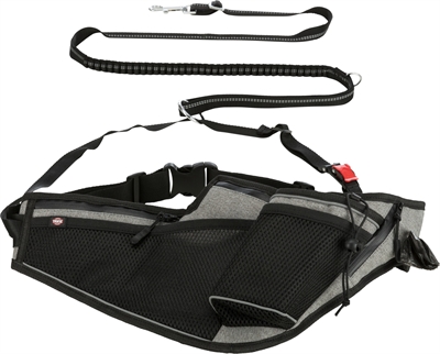 Trixie Joggingriem Met Lijn Grijs / Zwart 115-150X2 Cm / 70-130X23 Cm - Image 2