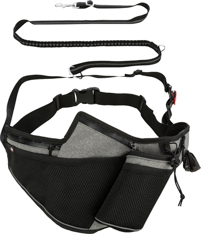 Trixie Joggingriem Met Lijn Grijs / Zwart 115-150X2 Cm / 70-130X23 Cm - Image 3
