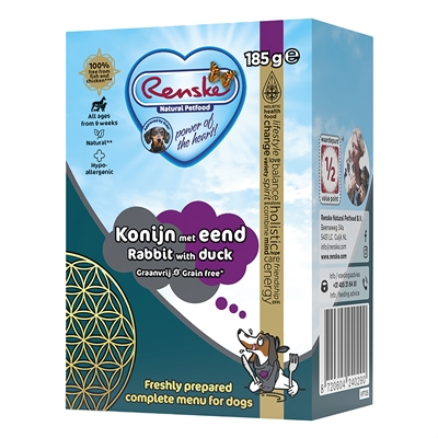 Renske Vers Bereide Maaltijd Eend En Konijn Graanvrij 24X185 Gr