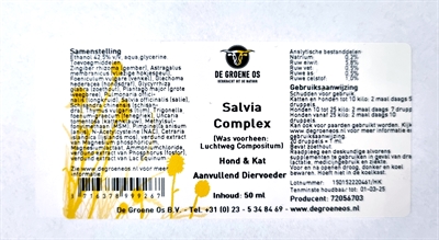 De Groene Os Salvia Complex Hond / Kat 50 Ml - Image 2