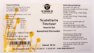 De Groene Os Scutellaria Tinctuur Hond / Kat 50 Ml - Image 2