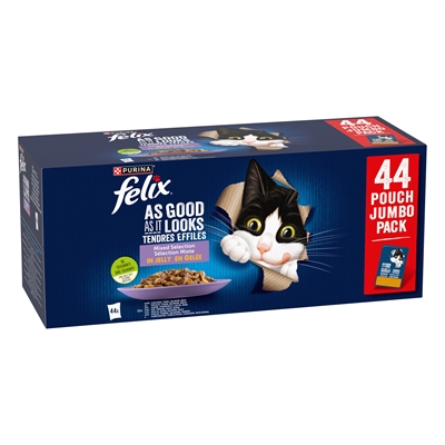 Felix Pouch Elke Dag Feest In Gelei Mix Box Tonijn / Zalm / Rund / Kip 44X85 Gr - Image 2