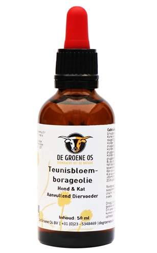 De Groene Os Teunisbloem-Borageolie Hond / Kat 50 Ml
