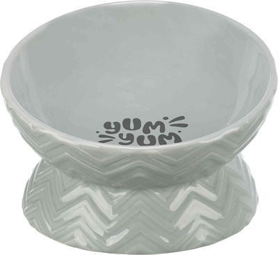 Trixie Verhoogde Voerbak / Waterbak Keramiek Grijs 350 Ml 17 Cm