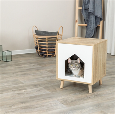 Trixie Kattenmand Huis Isa Houtlook Lichtbruin / Wit 40X40X50 Cm - Image 6