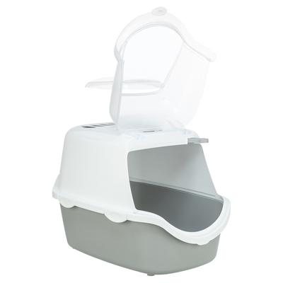 Trixie Kattenbak Vico Open Top Met Kap Lichtgrijs / Wit 56X40X40 Cm - Image 3