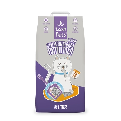 Easypets Kattenbakvulling Clumping Grey Micro 20 Ltr