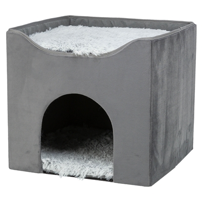 Trixie Kattenhuis Harvey Grijs-Wit / Zwart 38X38X38 Cm