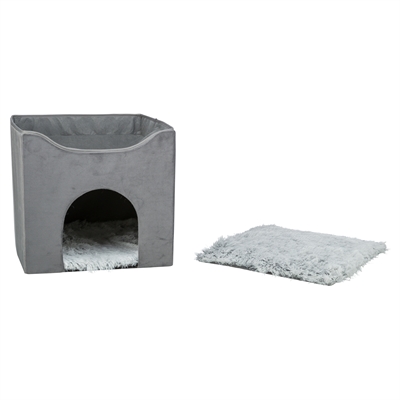 Trixie Kattenhuis Harvey Grijs-Wit / Zwart 38X38X38 Cm - Image 5