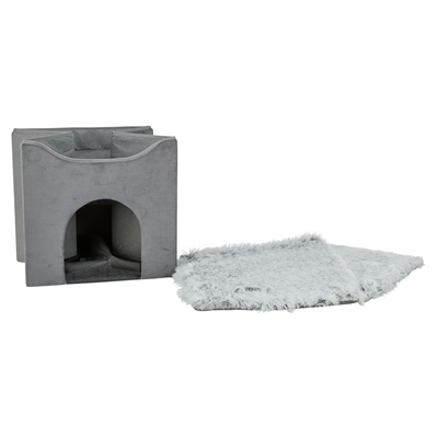 Trixie Kattenhuis Harvey Grijs-Wit / Zwart 38X38X38 Cm - Image 6