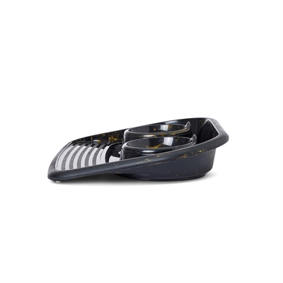 Savic Butler Voerbak En Drinkbak Met Plateau Marble Zwart / Goud 45X36X8 Cm 2X300 Ml - Image 6