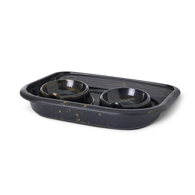 Savic Butler Voerbak En Drinkbak Met Plateau Marble Zwart / Goud 45X36X8 Cm 2X300 Ml - Image 7