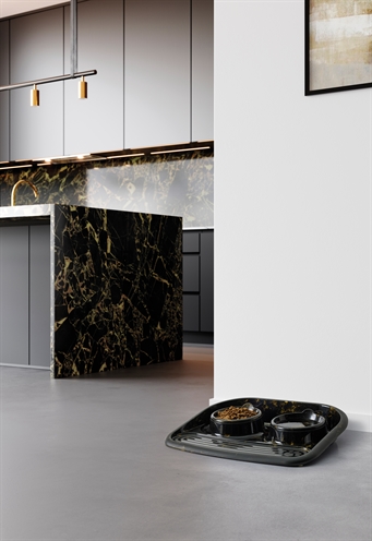Savic Butler Voerbak En Drinkbak Met Plateau Marble Zwart / Goud 45X36X8 Cm 2X300 Ml - Image 12