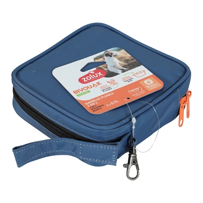 Zolux Bvk 2In1 Opvouwbare Voerbak En Drinkbak Blauw 2X700 Ml - Image 3