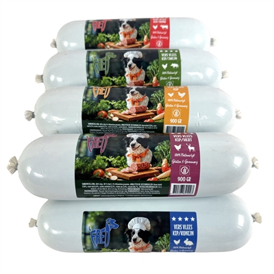 Freds Gestoomd Vers Vlees Worst Assorti Box 10X900 Gr - Image 3