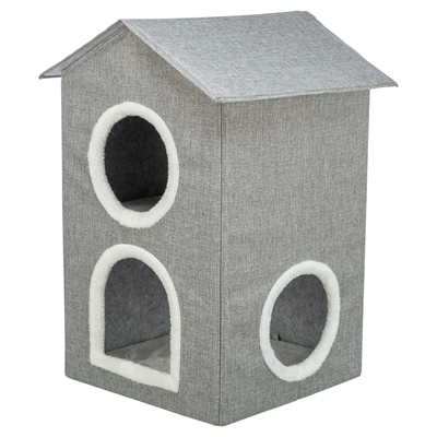Trixie Kattenmand / Kattenhuis Nora Soft 2 Verdriepingen Lichtgrijs 47X47X67 Cm - Image 2