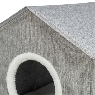 Trixie Kattenmand / Kattenhuis Nora Soft 2 Verdriepingen Lichtgrijs 47X47X67 Cm - Image 3