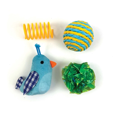 Happy Pet Tabby Patch Vogel Multipack Blauw 4 St