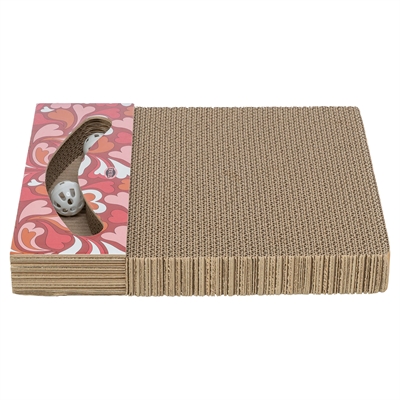 Trixie Krabplank Hartjes Met Ballen Rechthoekig Karton Rood 38X30X5 Cm